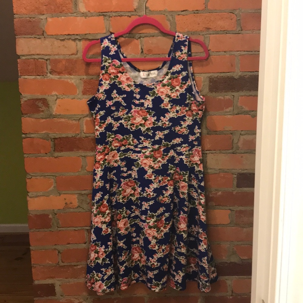 Blue floral dress